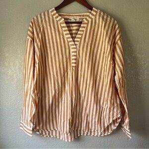 Seasalt Cornwall Womens US 10 Eyebright Organic Cotton Orange Stripe Shirt